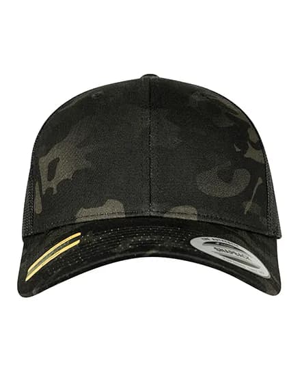 Retro Trucker Multicam Cap - Black Multicam