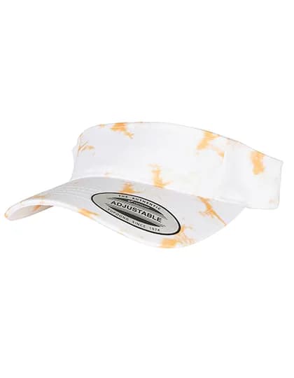 Batik Dye Curved Visor Cap - Orange-White
