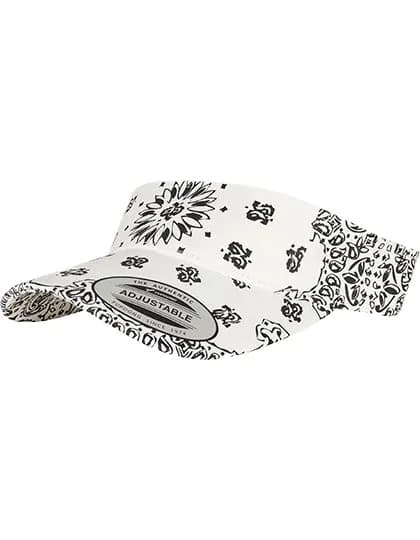 Bandana Print Visor - White/Black