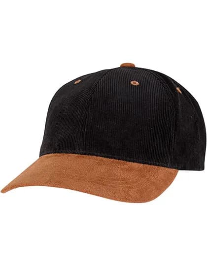 Corduroy Suede Cap - Black/Caramel