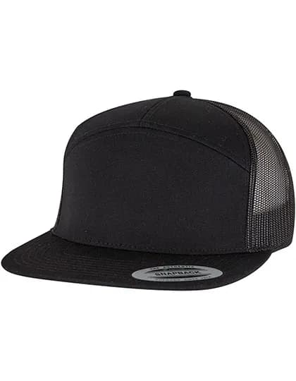 7 Panel Classic Trucker Cap - Black/Black
