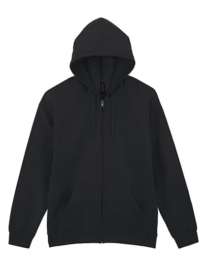 Softstyle® Midweight Fleece Adult Full Zip Hooded Sweatshirt - Black