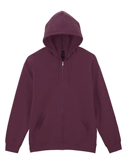 Softstyle® Midweight Fleece Adult Full Zip Hooded Sweatshirt - Maroon