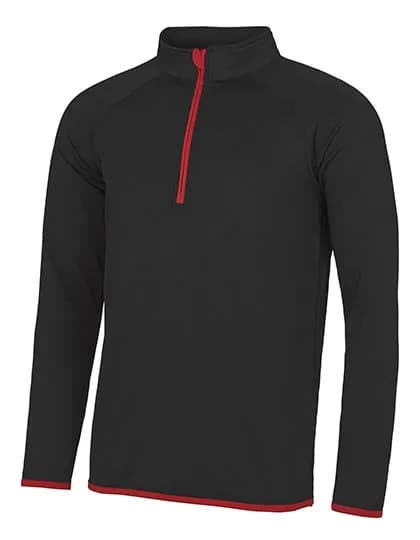 Men´s Cool 1/2 Zip Sweat - Jet Black/Fire Red