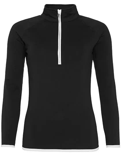 Women´s Cool 1/2 Zip Sweat - Jet Black/Arctic White