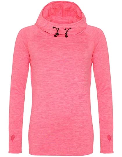 Women´s Cool Cowl Neck Top - Electric Pink Melange