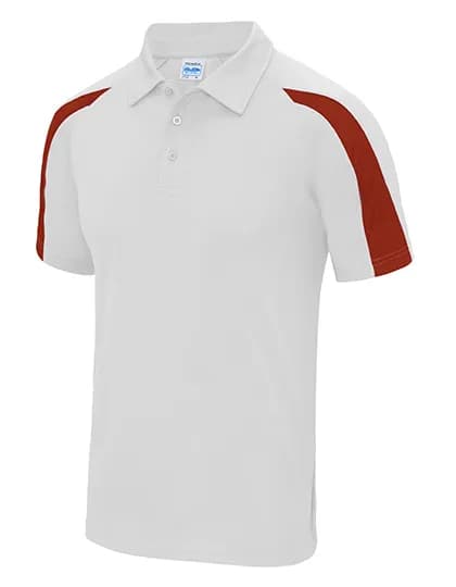 Contrast Cool Polo - Arctic White/Fire Red