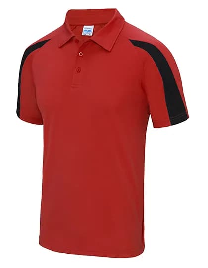 Contrast Cool Polo - Fire Red/Jet Black