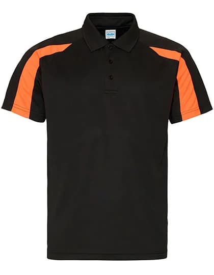 Contrast Cool Polo - Jet Black/Electric Orange