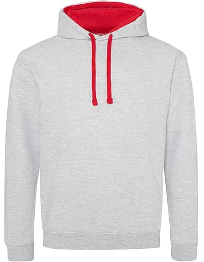 Varsity Hoodie - Heather Grey/Fire Red