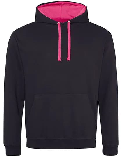 Varsity Hoodie - Jet Black/Hot Pink