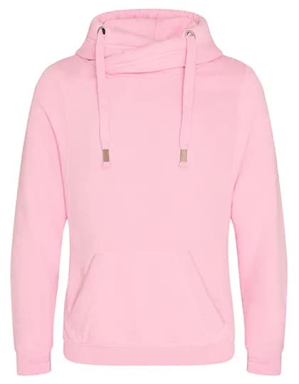 Cross Neck Hoodie - Baby Pink