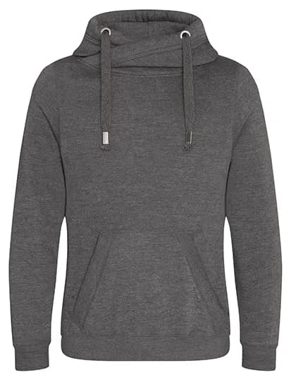 Cross Neck Hoodie - Charcoal (Heather)
