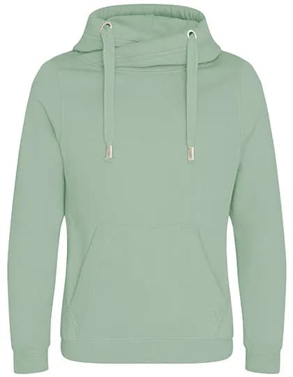 Cross Neck Hoodie - Dusty Green