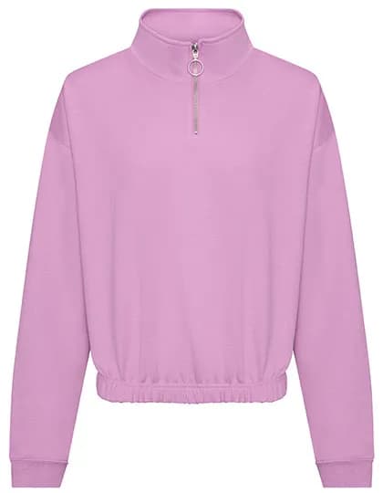 Women´s Cropped 1/4 Zip Sweat - Lavender
