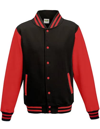 Varsity Jacket - Jet Black/Fire Red