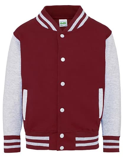 Kids´ Varsity Jacket - Burgundy/Heather Grey