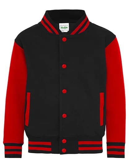 Kids´ Varsity Jacket - Jet Black/Fire Red
