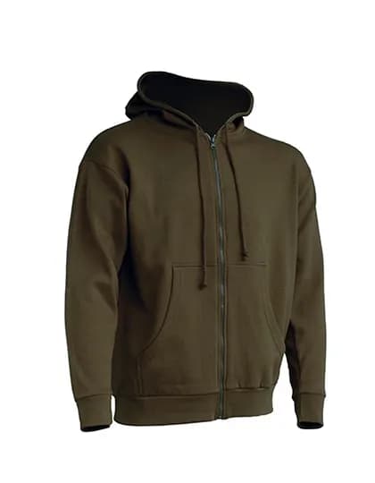 Zipped Hooded Sweater - Khaki