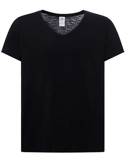 Ladies´ Curves Slub T-Shirt - Black