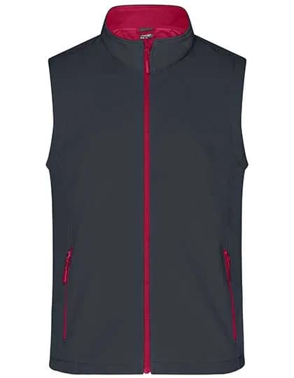 Men´s Promo Softshell Vest - Iron Grey/Red