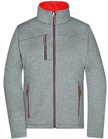 Ladies´ Softshell Jacket - Dark Melange/Red