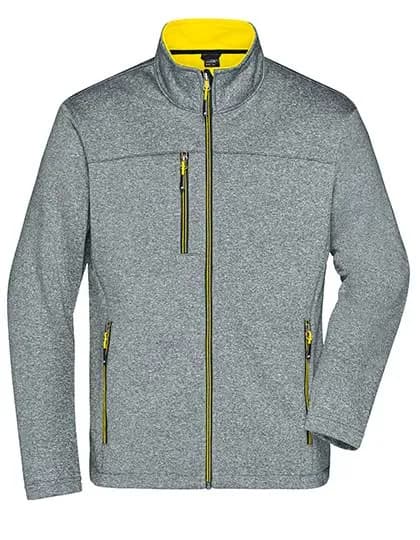 Men´s Softshell Jacket - Dark Melange/Yellow