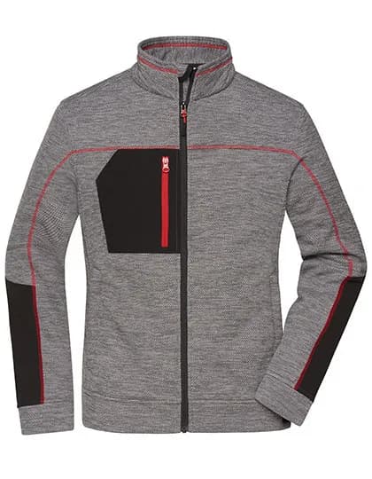 Ladies´ Structure Fleece Jacket - Carbon Melange/Black/Red