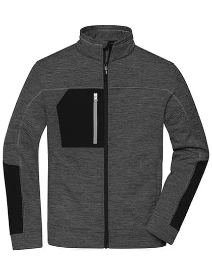 Men´s Structure Fleece Jacket - Black Melange/Black/Silver (Solid)