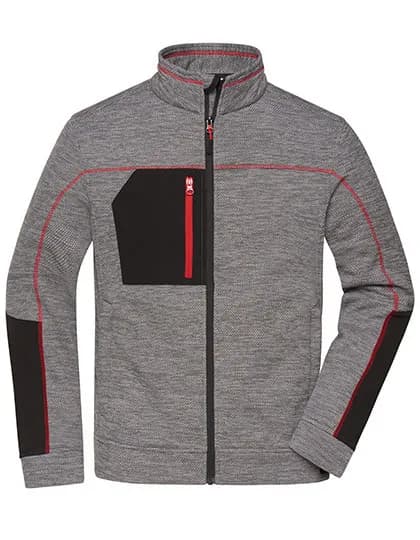 Men´s Structure Fleece Jacket - Carbon Melange/Black/Red