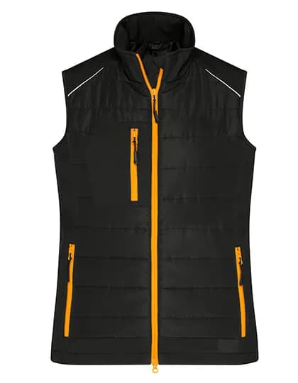 Ladies´ Hybrid Vest - Black/Neon Orange