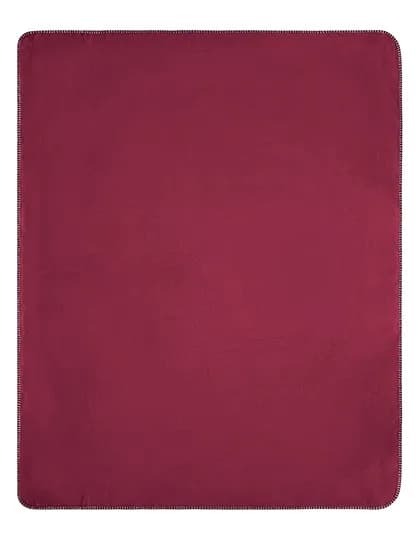 Fleece Blanket - Bordeaux/Natural