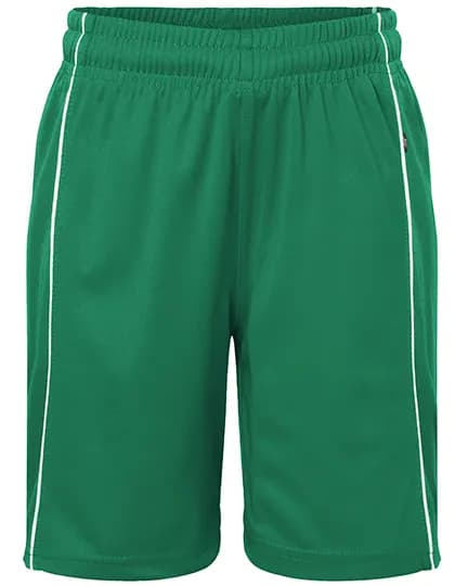 Junior Basic Team Shorts - Green/White