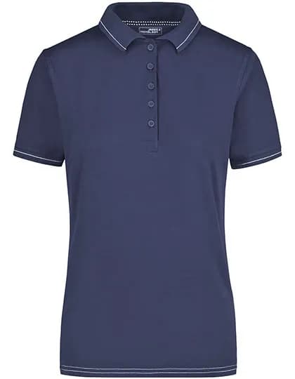 Ladies´ Elastic Polo - Navy/White