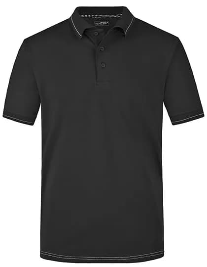 Men´s Elastic Polo - Black/White