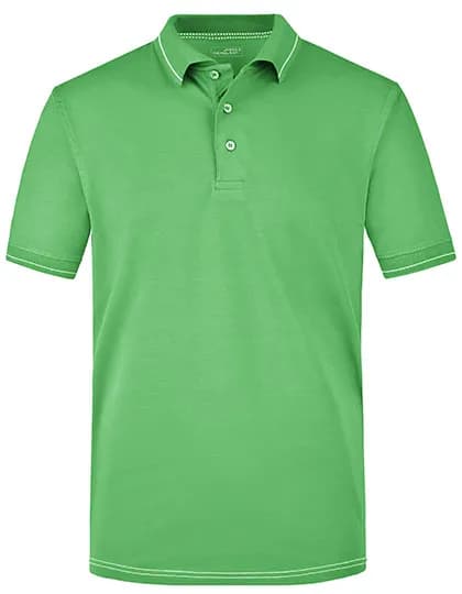 Men´s Elastic Polo - Lime Green/White