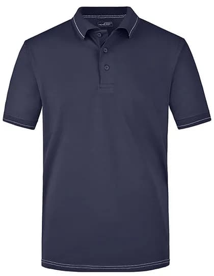 Men´s Elastic Polo - Navy/White
