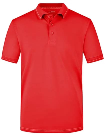 Men´s Elastic Polo - Red/White