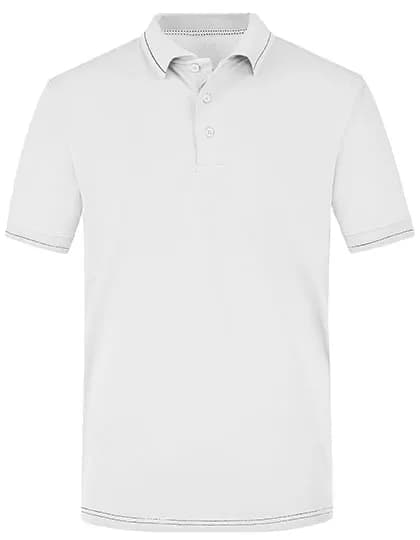 Men´s Elastic Polo - White/Black