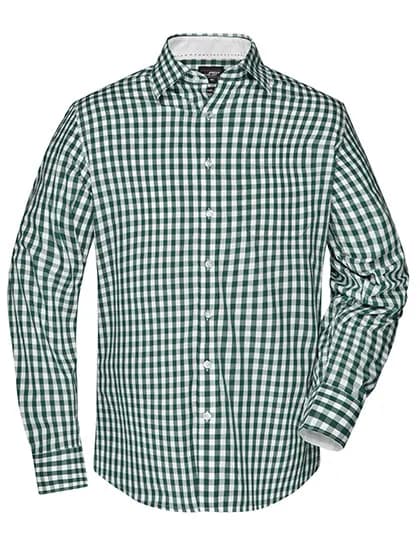 Men´s Checked Shirt - Forest Green/White