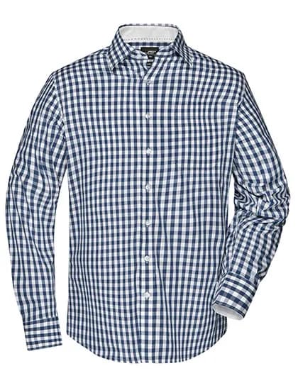 Men´s Checked Shirt - Navy/White