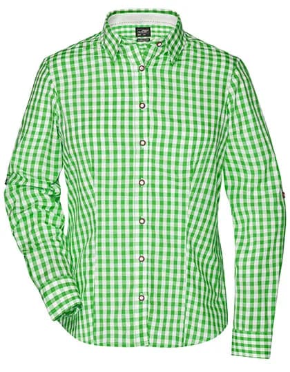 Ladies´ Traditional Shirt - Green/White