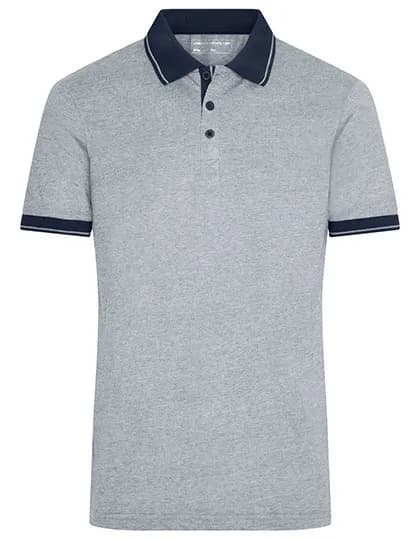 Men´s Heather Polo - Grey Heather/Navy