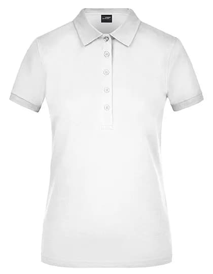 Ladies´ Elastic Polo Piqué - White