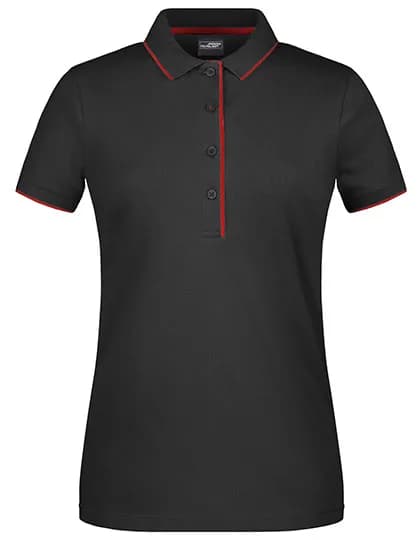 Ladies´ Polo Stripe - Black/Red