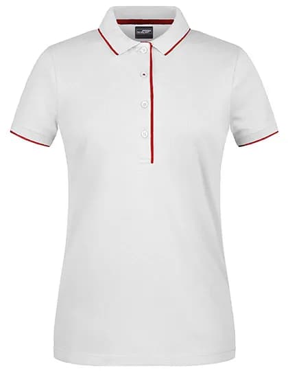 Ladies´ Polo Stripe - White/Red
