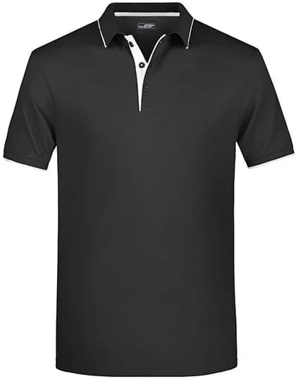 Men´s Polo Stripe - Black/Silver (Solid)