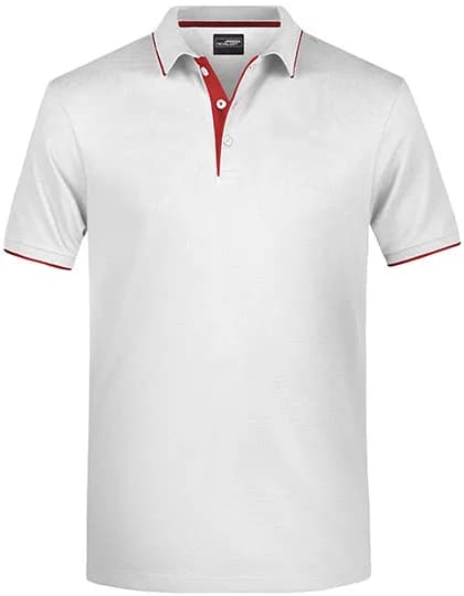 Men´s Polo Stripe - White/Red
