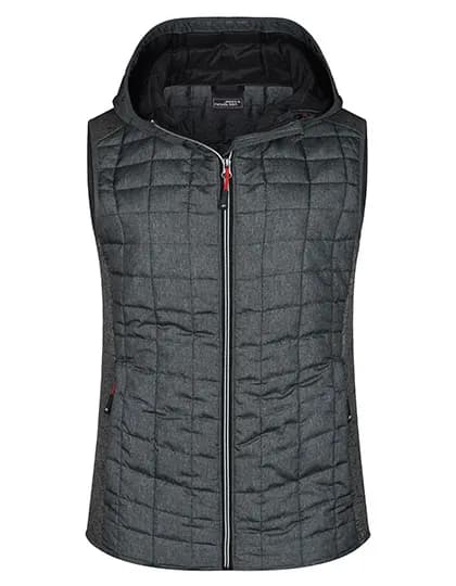 Ladies´ Knitted Hybrid Vest - Grey Melange/Anthracite Melange