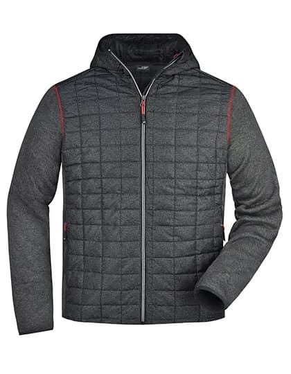 Men´s Knitted Hybrid Jacket - Grey Melange/Anthracite Melange